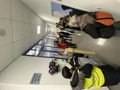 Desalination plant field trip, Blanes. Explanation about the functioning of filters.